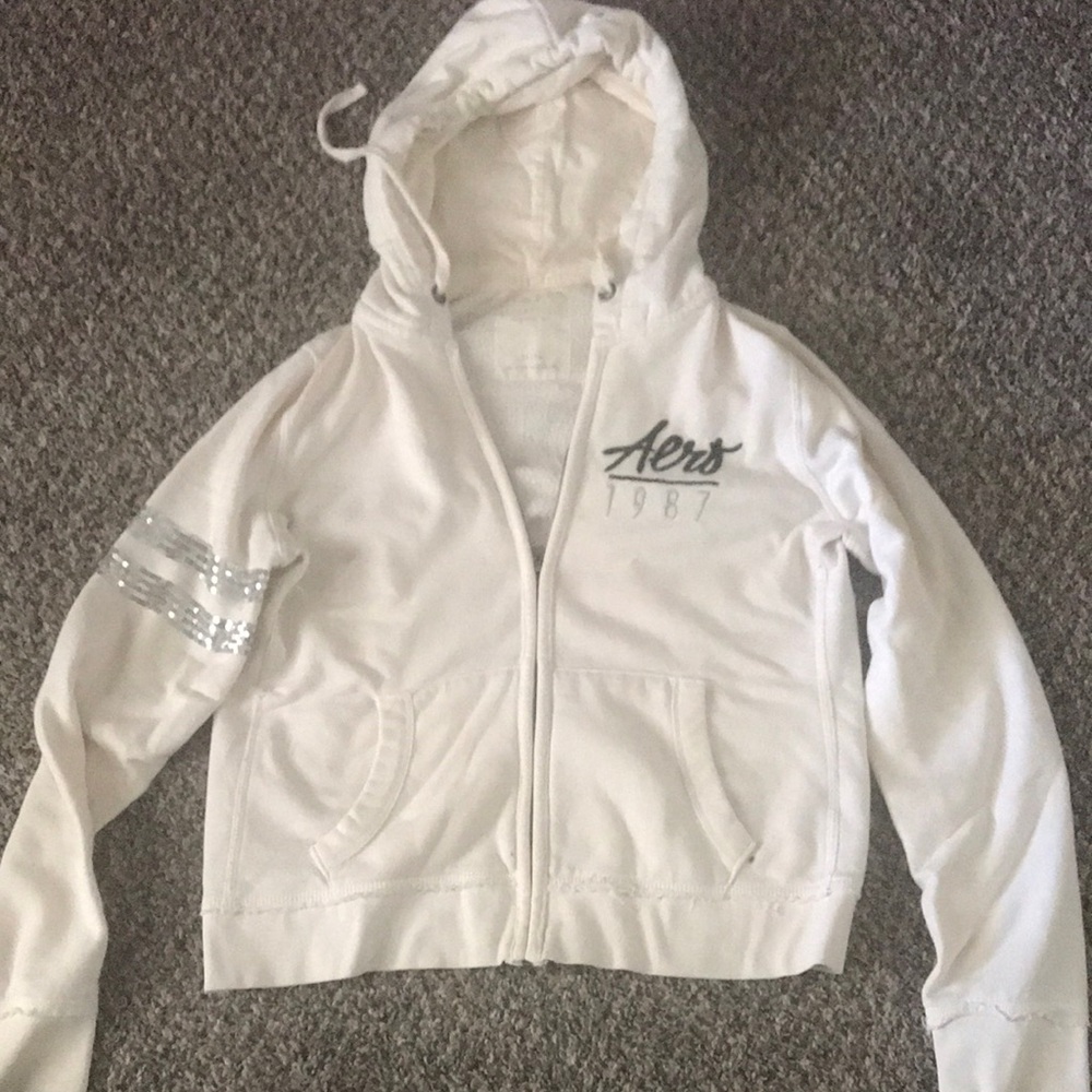 Vintage Aeropostale Zip-Up Hoodie with Sequins XL